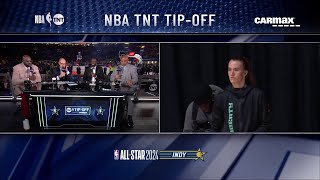 Sabrina joins Inside the NBA talks 3Point Challenge vs Steph  2024 NBA AllStar Weekend [upl. by Edyak]