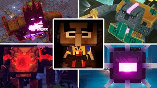 Minecraft Dungeons  All Boss Fights  Both Endings All DLC included [upl. by Lelia]