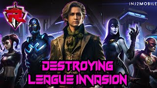 DESTROYING LEAGUE INVASION  DIV 4  INJUSTICE 2 MOBILE [upl. by Noval]