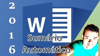 COMO FAZER UM SUMÁRIO AUTOMÁTICO NO WORD 2016 [upl. by Nahsar517]