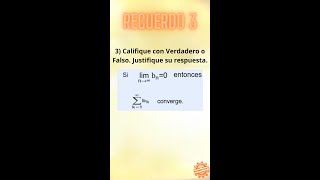 Ejercicio semanal condición necesaria para convergencia de series numércias [upl. by Poucher]