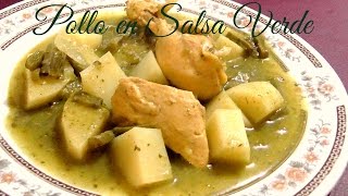 Como hacerPOLLO EN SALSA VERDE CON NOPALES Y PAPAS RECETA RAPIDA ♥♥Cocina Tradicional Mexicana [upl. by Nnainot]