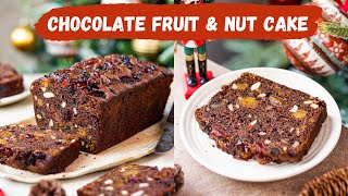 Chocolate Fruit amp Nut Cake  Christmas Plum Cake Recipe with Eggless Option [upl. by Eanahs881]