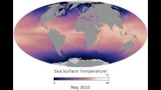 Mapa de Temperatura de los Oceanos  2002 a 2015 [upl. by Annoyek435]