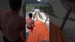 We turned a Ski Jump ramp into a Huge Slip’N’Slide [upl. by Mayhs]