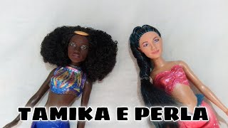 BARBIES SEREIAS IRMÃS DA ARIEL  🧜🏾‍♀️ TAMIKA E PERLA 🧜🏾‍♀️  REVIEW amp RESTYLE 💇🏾‍♀️ [upl. by Selena933]