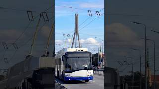 Škoda 27Tr Solaris trolleybus in Riga 🇱🇻 [upl. by Otnas]