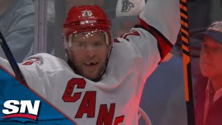 Paul Stastny Nets SeriesClinching Goal From Tight Angle To Send Hurricanes To Next Round [upl. by Lesnah]