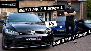 MK7 Golf R vs MK75 Golf R Stage 1 Upgrades  Which is best Rolling road graph talk through [upl. by Iiette606]