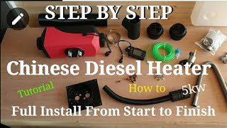 Ebay Chinese Diesel Heater  FULL DIESEL HEATER INSTALLATION from start to finish [upl. by Ennaus]