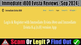 Immediate i800 Evista Reviews Sep 2024 Is The Platform Legit  Watch  Immediate i800 Real Or Fake [upl. by Deirdra199]