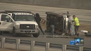 Overturned truck in Chesapeake [upl. by Grochow]