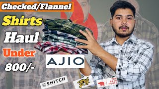 Best Checked Shirts Haul For Men ₹800Ajio Shirts Haul For Mensthe bear house shirtssnitch shirts [upl. by Naibaf]