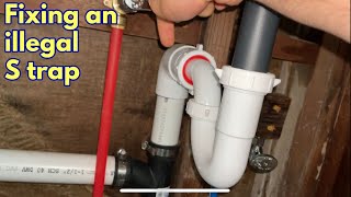 Fixing an Illegal S Trap with In Line Vent AAV and P Trap [upl. by Lilith213]