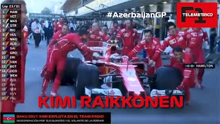 KIMI RAIKKONEN Y EL EXPLOSIVO TEAM RADIO DE BAKU 2017 azerbaijangp telemetricof1 [upl. by Dloreh]