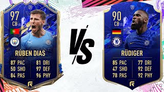 TOTY DIAS VS TOTY HM RUDIGER PLAYER REVIEW  WHO TO BUY  FIFA 22 ULTIMATE TEAM [upl. by Tteve]