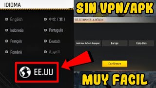 COMO CREAR UNA CUENTA DE LA REGIÓN EEUU ESTADOS UNIDOS EN FREE FIRE  MUY FÁCIL SIN VPN APPS APK [upl. by Eldnar]