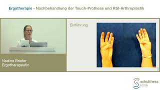 «Nachbehandlung der TouchProthese und RSIArthroplastik»  Schulthess Klinik [upl. by Atiken]