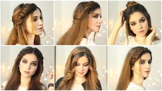 6 Easy Hairstyles hairstyles for girls Open hairstyles  Hairstyle for Eid how to style long hair [upl. by Etteniuq578]