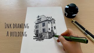 Line work with LamySafari fountain pen  Ink drawing [upl. by Arlana]