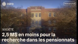 25 M en moins pour la recherche dans les pensionnats pour Autochtones [upl. by Lledniw766]