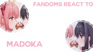 Fandoms react to madoka  Full video   read Description [upl. by Siravart]