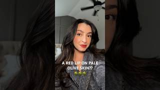 Red Lip for Pale Olive Skintones  Fair Olive  What Lipstick Colors Can Fair Olives Wear Red Lip💋 [upl. by Lahtnero567]