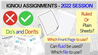 IGNOU Assignment कैसे बनाएं Dos amp Donts Ruled SheetsPlain Front Page Which File To Use [upl. by Starlene260]