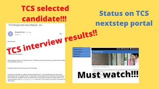 TCS interview results  TCS nextstep portal  2021 [upl. by Dnomyar169]