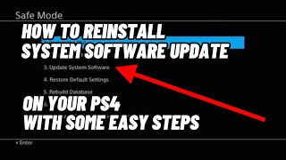 How To Reinstall System Software On PS4 With USB Some Easy Steps [upl. by Piegari275]