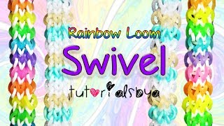 NEW REVERSIBLE Swivel Rainbow Loom Bracelet Tutorial  How To [upl. by Putscher]