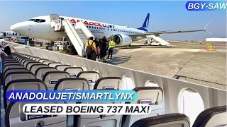 TRIP REPORT  AnadoluJet SMARTLYNX WetLease Boeing 737 MAX 8  Milan BGY to Istanbul SAW [upl. by Atir]