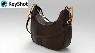 Rendering KeyShot  Louis Vuitton Bagatelle inspired handbag [upl. by Warner677]