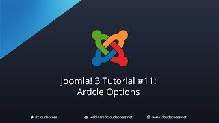 Joomla 3 Tutorial 11 Article Options [upl. by Mir]