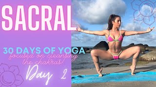 Day 2 Sacral Chakra  30 Day Beach Yoga Challenge Focusing on the Chakras [upl. by Chatterjee506]