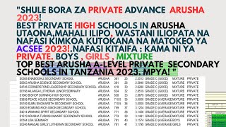 Top best private high schools in Arusha Tanzania 2023 New latest form six results [upl. by Mcallister]