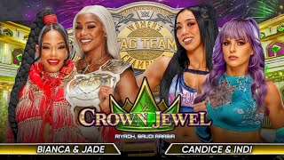 Bianca Belair amp Jade Cargill vs Candice LeRae amp Indi Hartwell Full Match WWE Crown Jewel 2024 [upl. by Eilyr101]