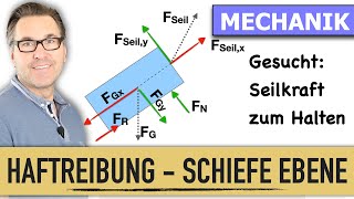 Haftreibung in der Schiefen Ebene  Reibungskraft in der Schiefen Ebene  Schiefe Ebene [upl. by Bogusz]