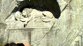 Dying Lion Wall Monument Lucerne Switzerland [upl. by Ainocal]