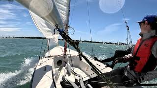 Sunday fun day  more footage on the Laser 2 reaching then close hauled upwind [upl. by Quinton]