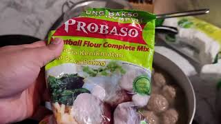 MASAK BAKSO PAKE TEPUNG PRABASORASA GAK NGECEWAIN ASLI ENAK [upl. by Enimisaj]