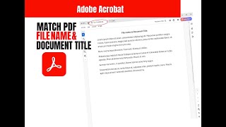 How to fix PDF document title not matching file name  Adobe Acrobat [upl. by Ludovika573]