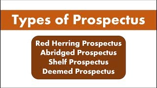 Lecture 10 Types of Prospectus for SEBI Grade A [upl. by Soirtemed]