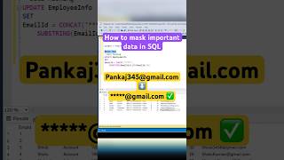 How to mask important data in SQL shorts coding sql sqlqueries programming [upl. by Kass]