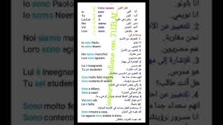 تطبيقات على قاعدة فعل quotيكونquot في المضارع Verbo Essere [upl. by Chappie247]