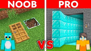 NOOB vs PRO MILO and CHIP SECRET DOOR BASE CHALLENGE in Minecraft [upl. by Latea]