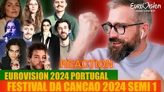 Reaction to Festival da Canção 2024 Semifinal One Qualifiers  Eurovision 2024 Portugal [upl. by Arrek]