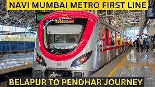 Navi Mumbai’s FIRST Metro Line Journey  Belapur to Pendhar Exclusive Metro Train Ride with Stations [upl. by Brana494]