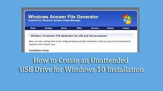 How to Create an Unattended USB Drive for Windows 10 Installation [upl. by Ut727]