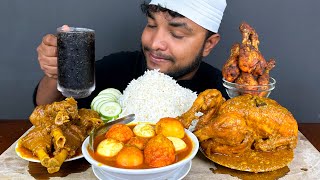 WHOLE CHICKEN CURRY SPICY MUTTON CURRY AND EGG CURRY WITH RICE EATING VIDEO EATING SHOW MUKBANG [upl. by Kaile]